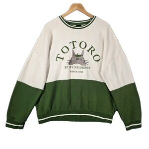 Her Universe Totoro Sweatshirt XL Studio Ghibli My Neighbor Embroidered Green